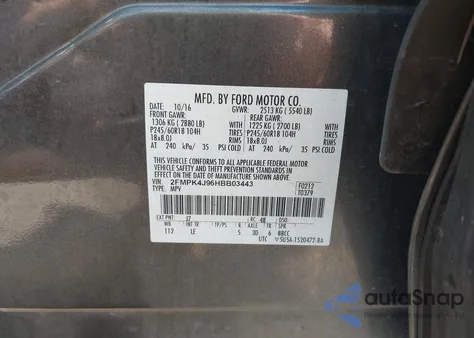 2017 Ford Edge Sel z USA, uszkodzony, nr VIN 2FMPK4J96HBB03443